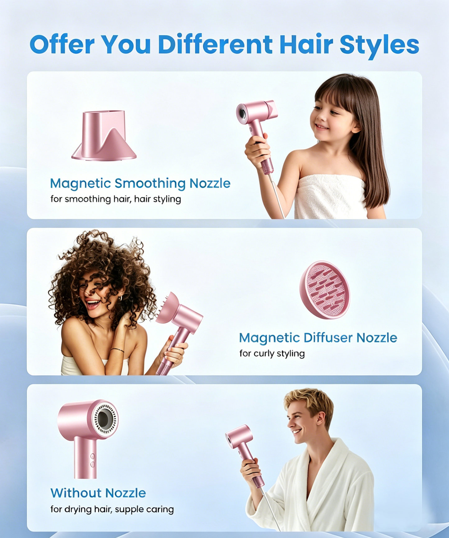 VLIM Electric Hair Dryers – High-Speed Lightweight Blow Dryer 4 Heat & 2 Speed Settings for Fast Salon-Quality Styling