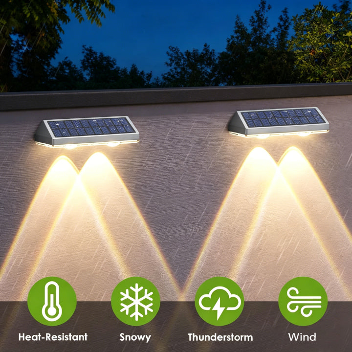 VLIM Solar Light Fixtures Outdoor – 6 Pack Waterproof LED Fence Lights, 3 Lighting Modes for Indoor & Outdoor Solar Powered Lighting Units for Patio, Yard & Steps
