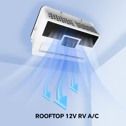 12V RV Air Conditioner, 12000 BTU Top Mounted Cooling Parking Air Conditioner for RVs, Trucks, Vans, Campers