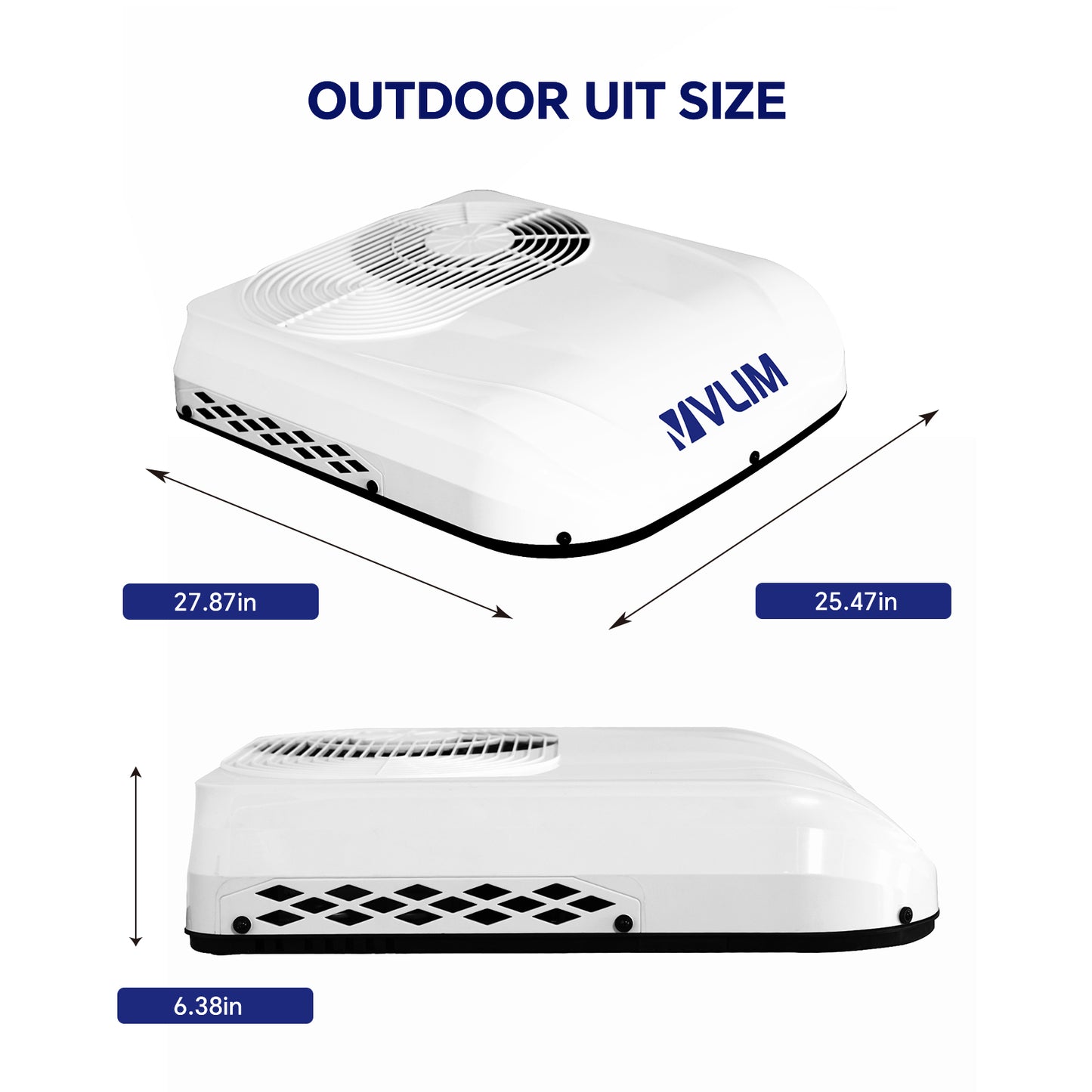 12V RV Air Conditioner, 9500 BTU Top Mounted Cooling Parking Air Conditioner for RVs, Trucks, Vans, Campers