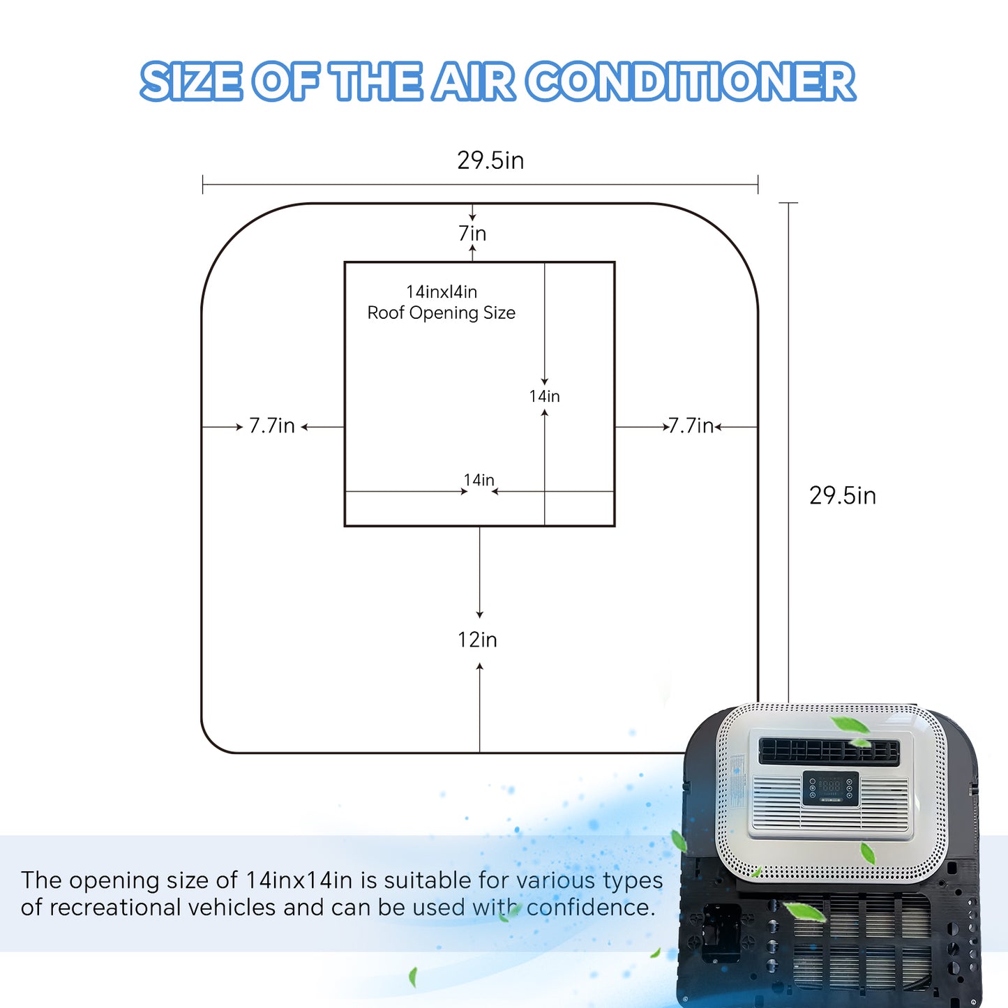 12V/24V DC Inverter RV Rooftop Air Conditioner 10000 BTU With Heat Pump