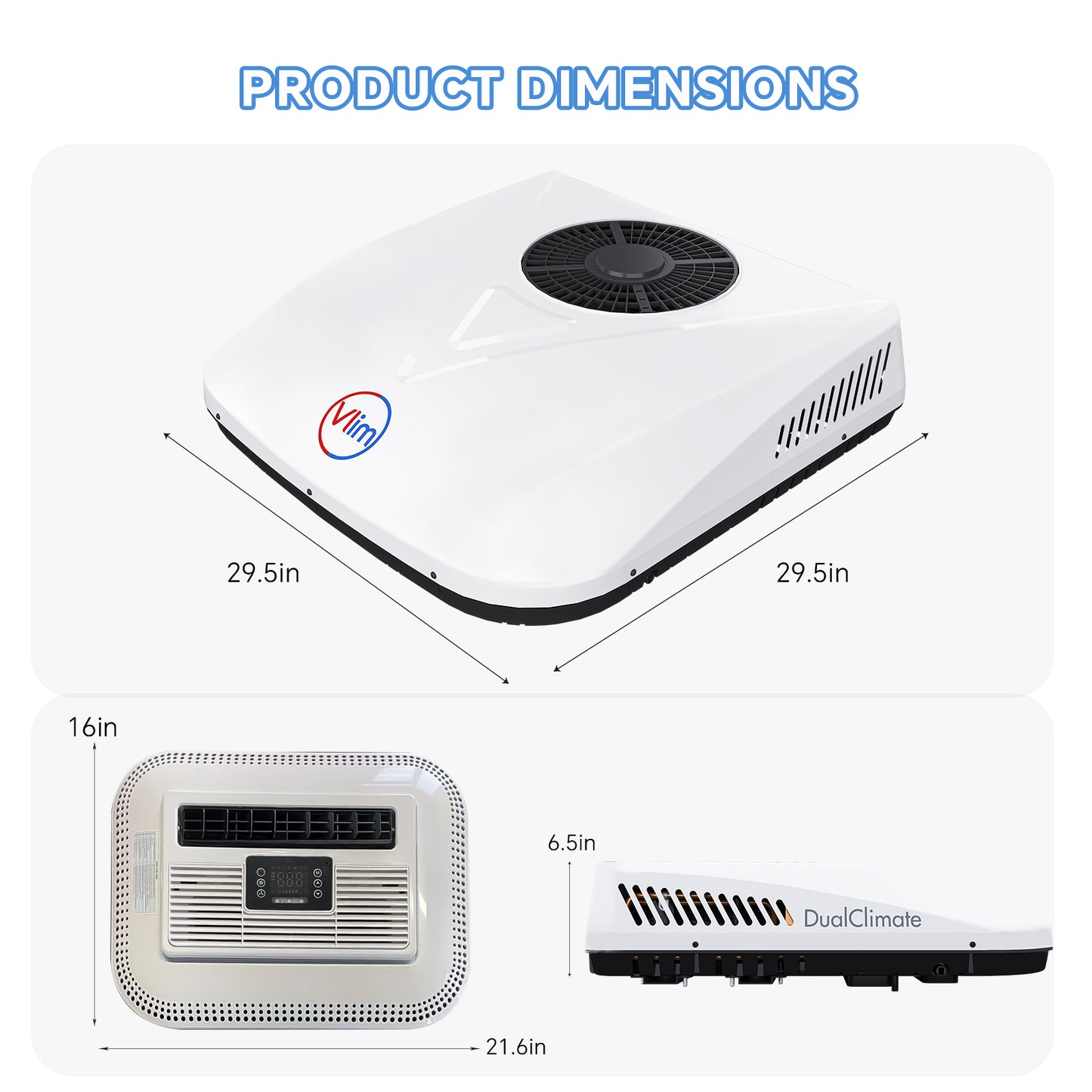 12V/24V DC Inverter RV Rooftop Air Conditioner 10000 BTU With Heat Pump