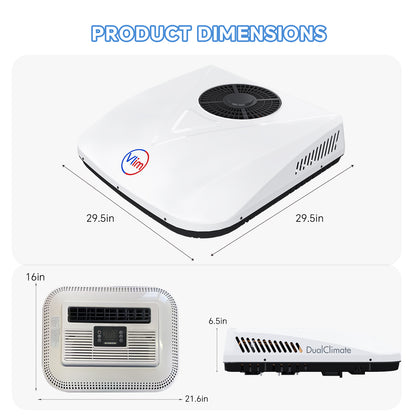12V/24V DC Inverter RV Rooftop Air Conditioner 10000 BTU W/Heat Pump