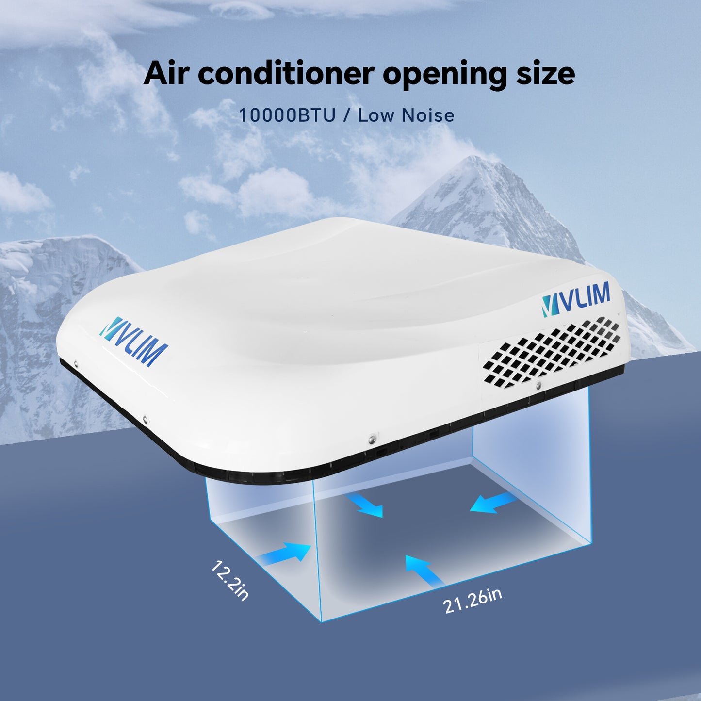 12V RV Air Conditioner, 12000 BTU Top Mounted Cooling Parking Air Conditioner for RVs, Trucks, Vans, Campers