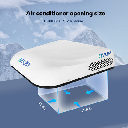 12V RV Air Conditioner, 12000 BTU Top Mounted Cooling Parking Air Conditioner for RVs, Trucks, Vans, Campers