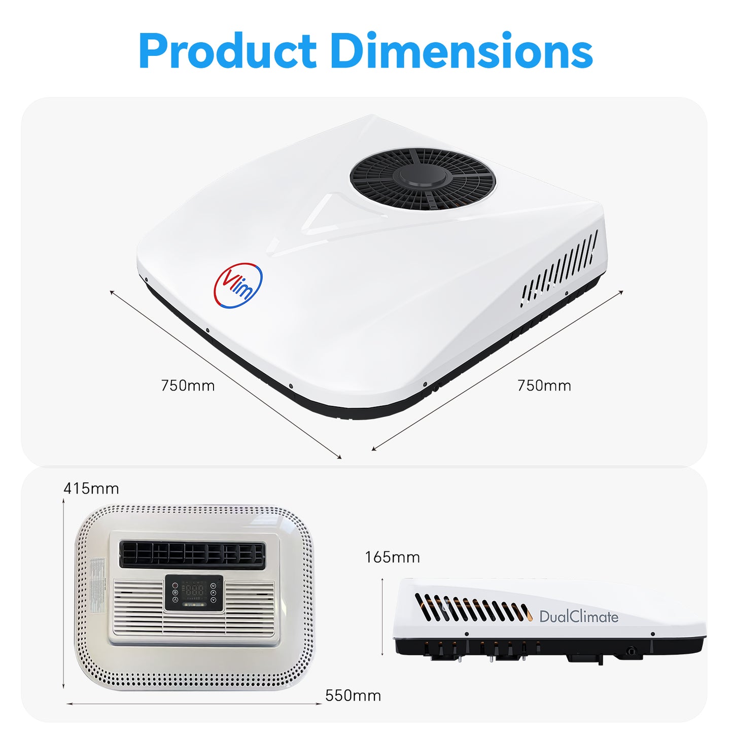 12V/24V DC Inverter RV Rooftop Air Conditioner 10000 BTU With Heat Pump