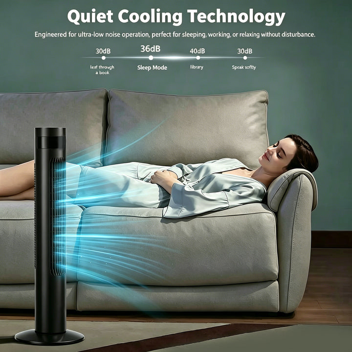 VLIM Bladeless Tower Electric Fans for Home & Office – Quiet Cooling, 3 Speeds, Multiple Modes, 12-Hour Timer & LED Display