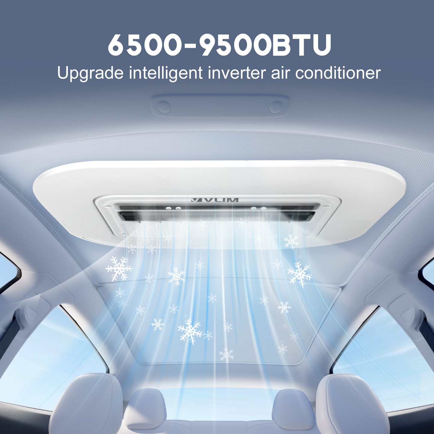 12V RV Air Conditioner, 9500 BTU Top Mounted Cooling Parking Air Conditioner for RVs, Trucks, Vans, Campers