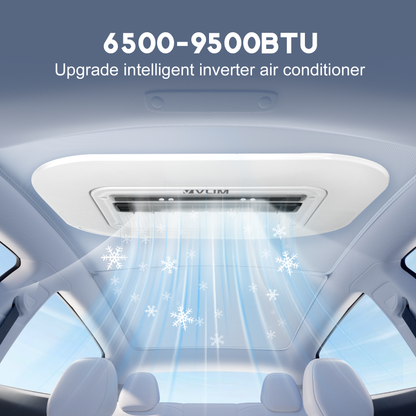 12V RV Air Conditioner, 9500 BTU Top Mounted Cooling Parking Air Conditioner for RVs, Trucks, Vans, Campers