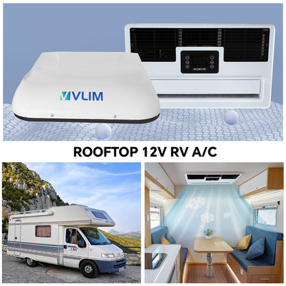 12V RV Air Conditioner, 12000 BTU Top Mounted Cooling Parking Air Conditioner for RVs, Trucks, Vans, Campers