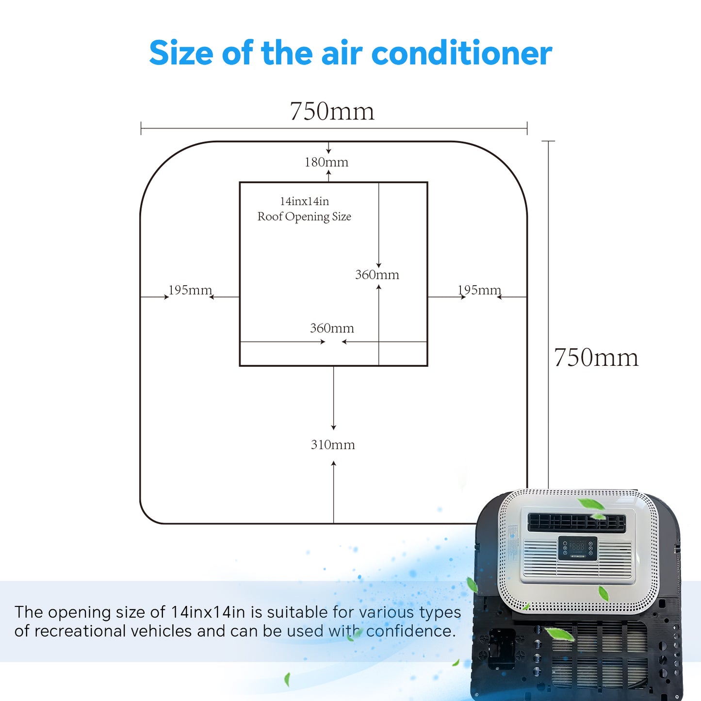 12V/24V DC Inverter RV Rooftop Air Conditioner 10000 BTU With Heat Pump