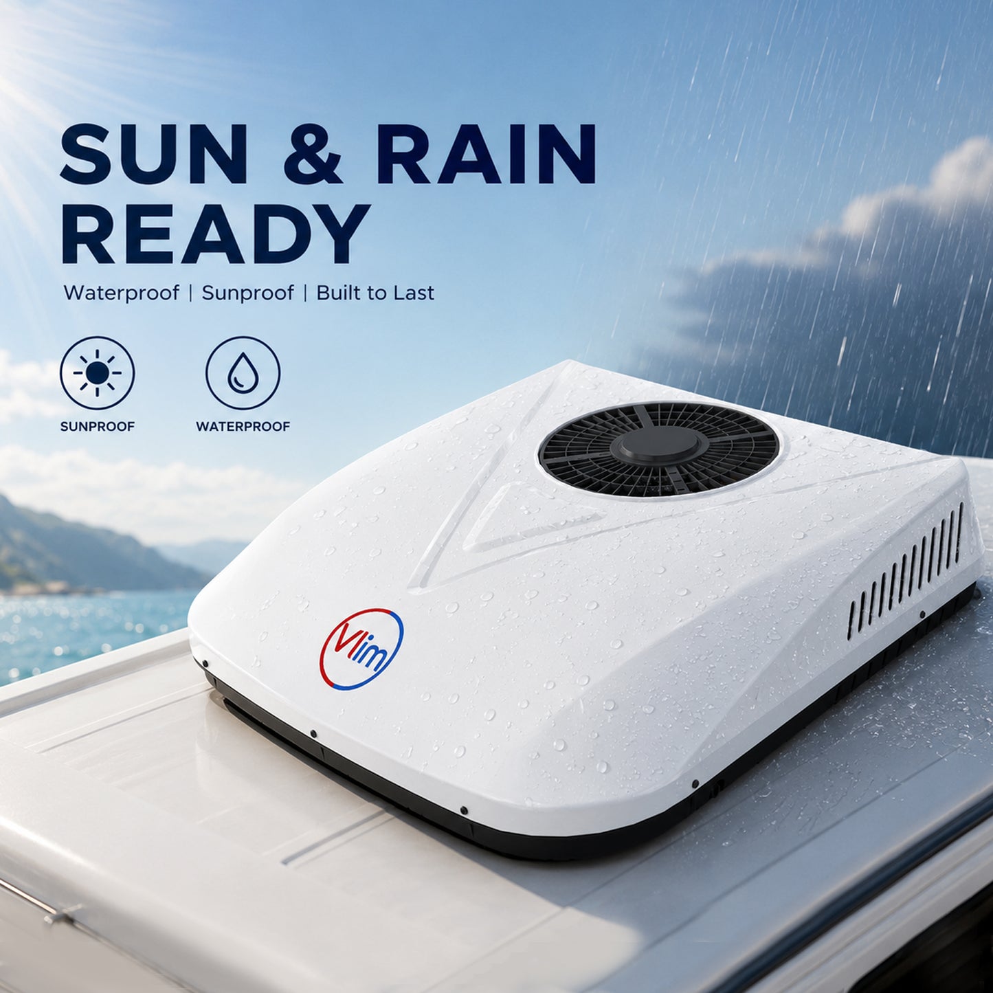 12V/24V DC Inverter RV Rooftop Air Conditioner, 10000 BTU Cooling & Heating Units for Campers, Vans, Trucks & RVs