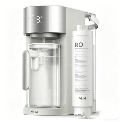 VLIM Countertop Reverse Osmosis Water Filter – Water Purifying Units for Potable Water for Domestic Use, 3:1 Pure-to-Drain Ratio, Filter Life Indicator & Auto-Fill Pitcher System