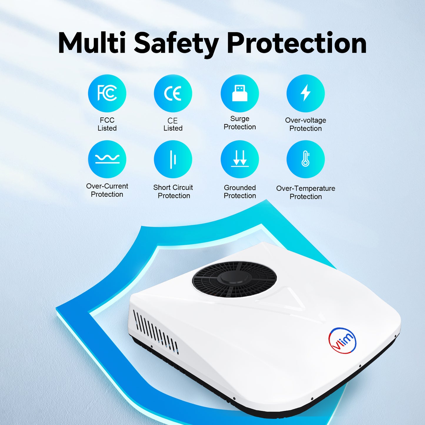 12V/24V DC Inverter RV Rooftop Air Conditioner, 10000 BTU Cooling & Heating Units for Campers, Vans, Trucks & RVs